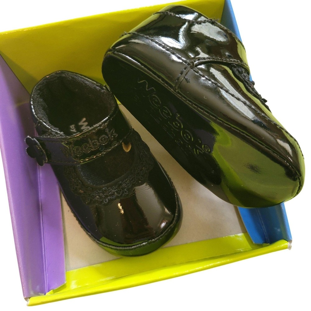 Weebok By Reebok Crib Shoes Black Size 1 Infant Baby Footwear Mary Jane